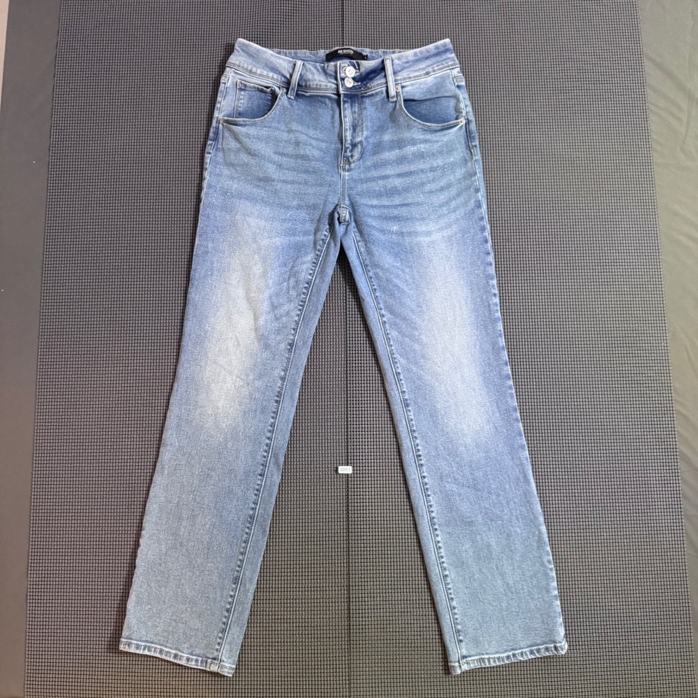 Hudson Los Angeles Women Light Wash Straight Leg Flap Pocket Jeans Size 6